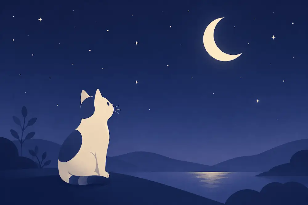 A cat looking up